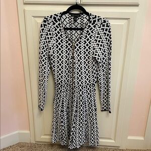 INC Elegant Black and White Patterned Dress